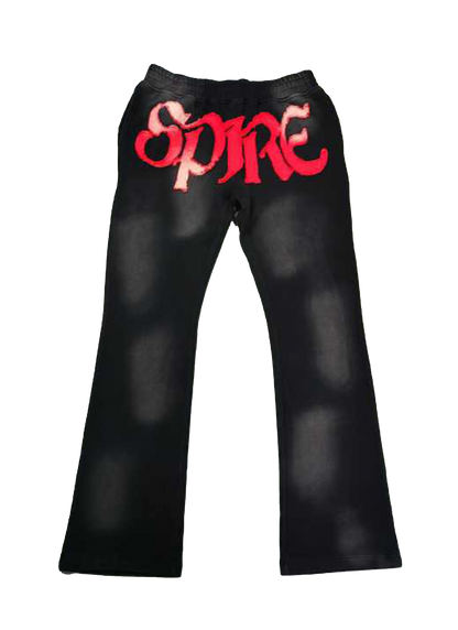 Kinspo "Crimson" Spire Collection Flared Sweatpants